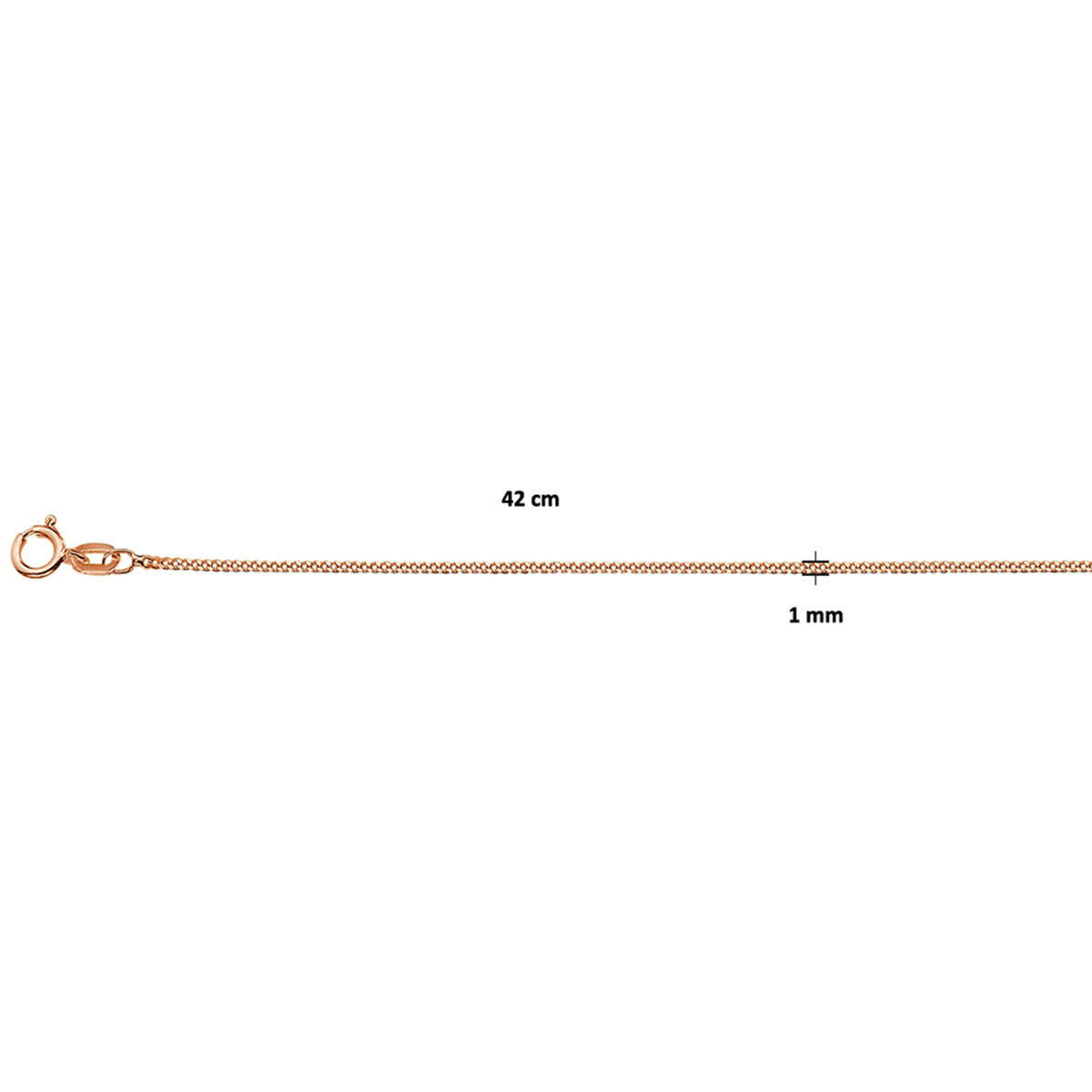 Collier gourmette roségoud