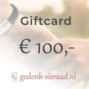 Giftcard gedenksieraden, geschenkbon herinneringssieraden