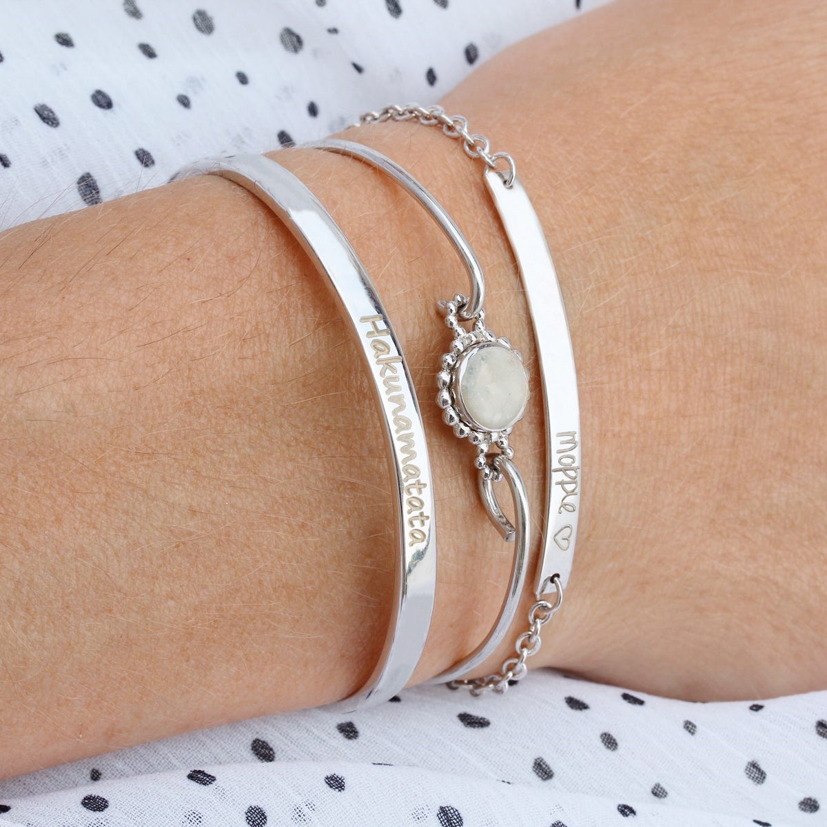 Lederen armband met gravure/vingerafdruk