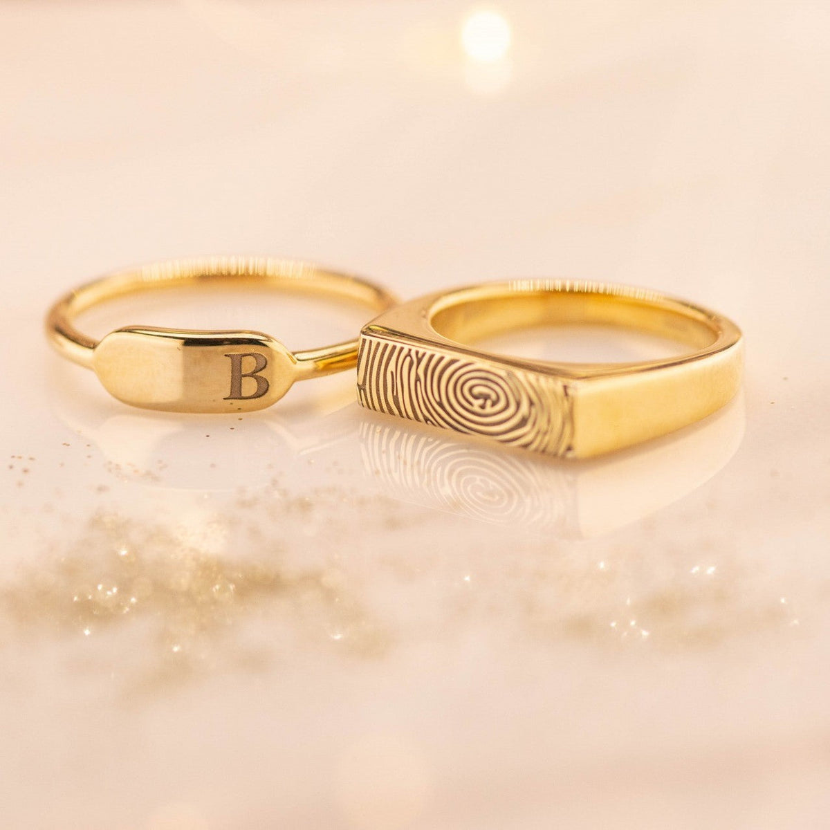 Ringen met gravure/vingerprint