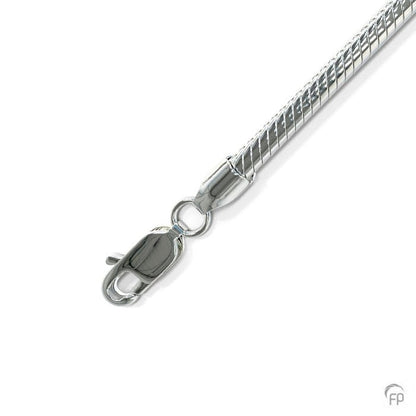 Bedel armband slang zilver 925 sterling om bedels met as, vingerprint of een gravure aan te hangen.alle