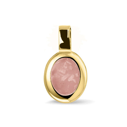 Ovale platte ashanger, gedenksieraad, waar as en haar in verwerkt wordt. Blush