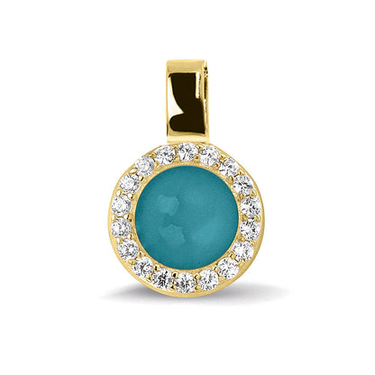 Ashanger, gedenksieraad, waar as en haar in verwerkt wordt. turquoise