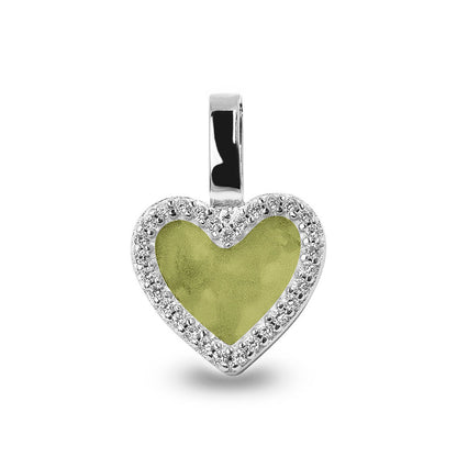 Ashanger hart, gedenksieraad, waar as en haar in verwerkt wordt. Olive