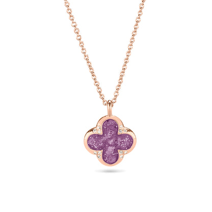 Ashanger als gedenksieraad, klavertje vier. Purple