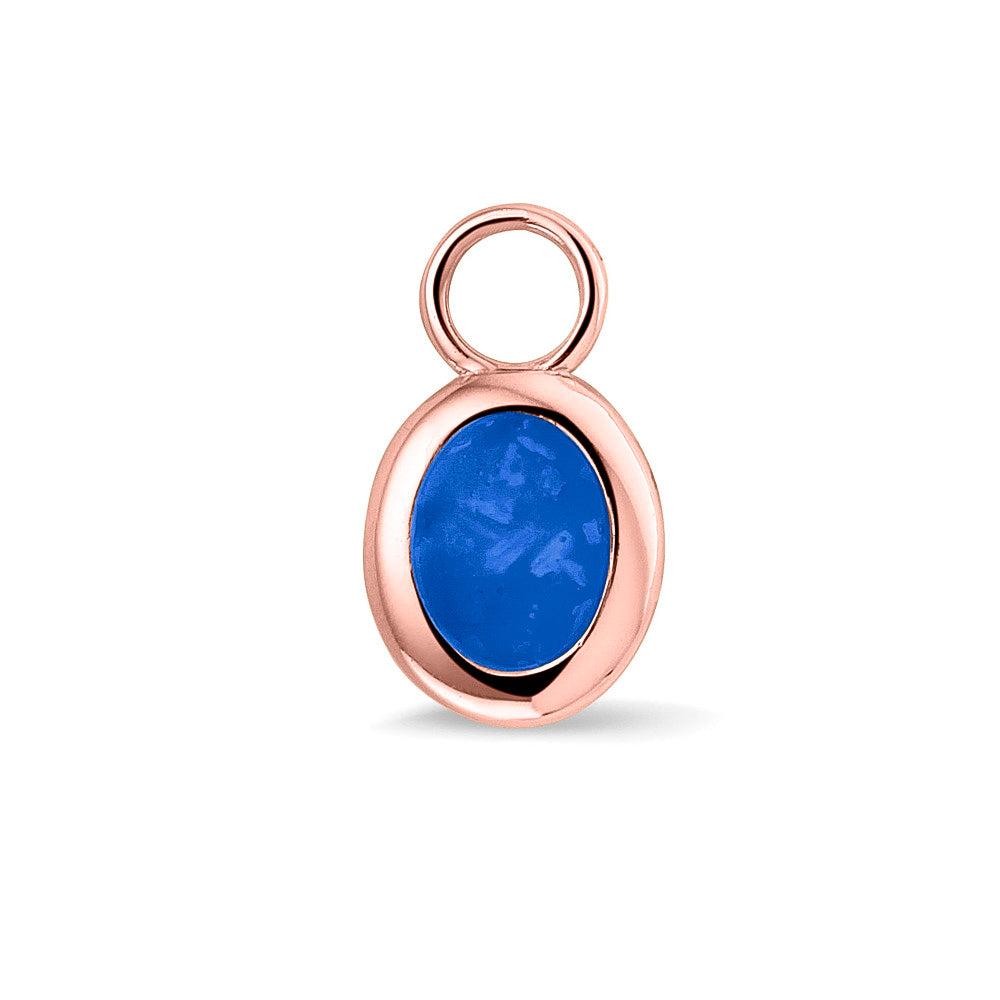Oorhangers 17 mm lang, aan de voorzijde zichtbaar gevuld met as of haar. blue.