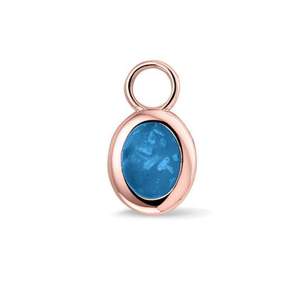 Oorhangers 17 mm lang, aan de voorzijde zichtbaar gevuld met as of haar. marine.