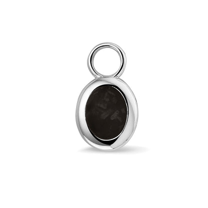 Oorhangers 17 mm lang, aan de voorzijde zichtbaar gevuld met as of haar. black.