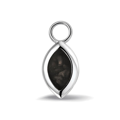 Oorhangers 21 mm lang die aan de voorzijde zichtbaar gevuld worden met as of haar. black.