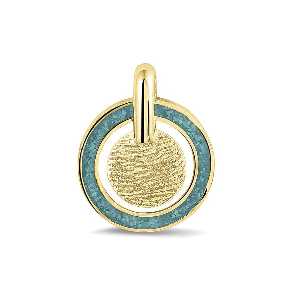 Hanger voorzien van een vingerafdruk uit collectie gedenksieraden. Aqua