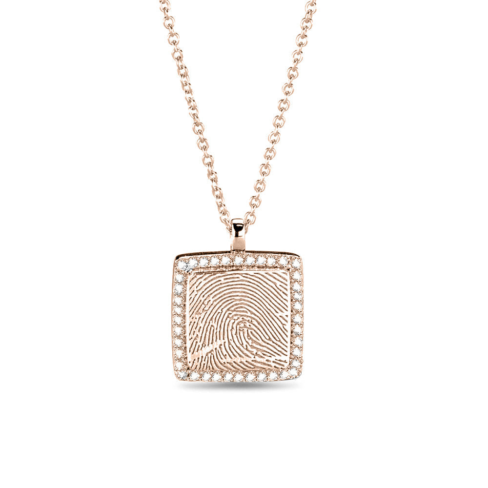 Hanger roségoud voorzien van een gravure uit collectie gedenksieraden. roségoud