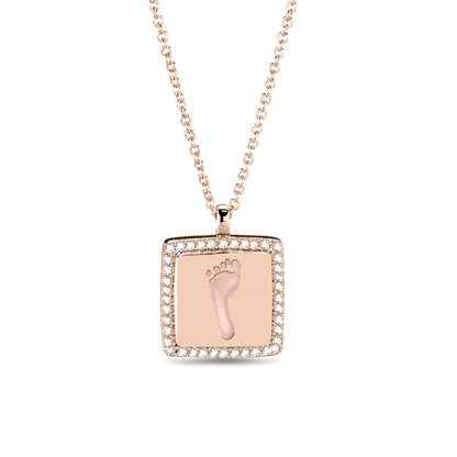Hanger roségoud voorzien van een gravure uit collectie gedenksieraden. roségoud