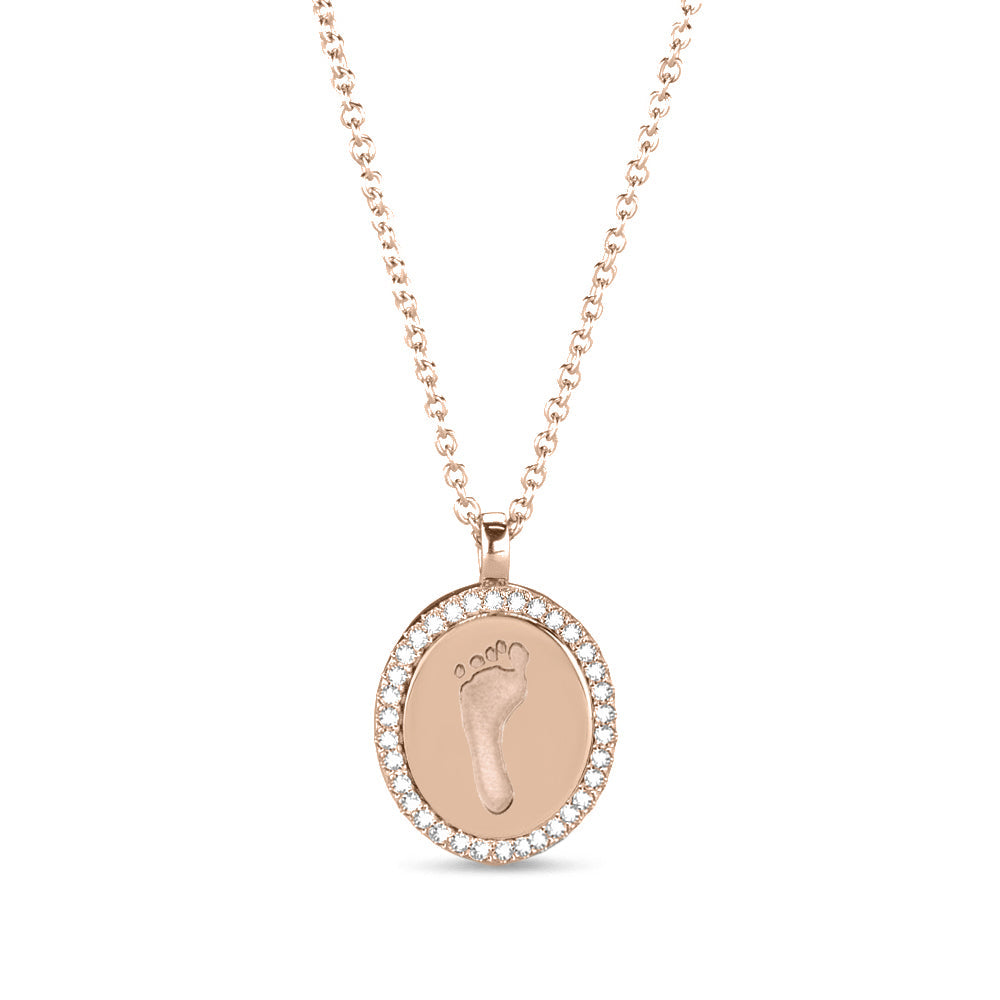 Hanger roségoud voorzien van een gravure uit collectie gedenksieraden. roségoud