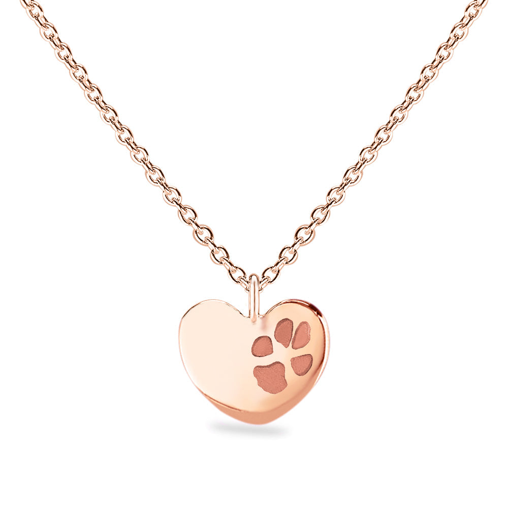Hanger hart roségoud voorzien van een gravure uit collectie gedenksieraden. Roségoud