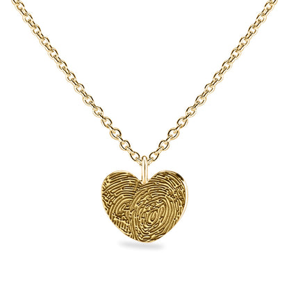 Hanger hart geelgoud voorzien van een gravure uit collectie gedenksieraden. Geelgoud
