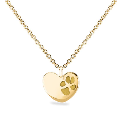 Hanger hart geelgoud voorzien van een gravure uit collectie gedenksieraden. Geelgoud
