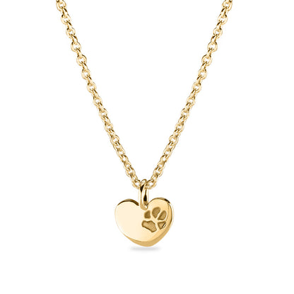 Hanger hart geelgoud voorzien van een gravure uit collectie gedenksieraden. geelgoud