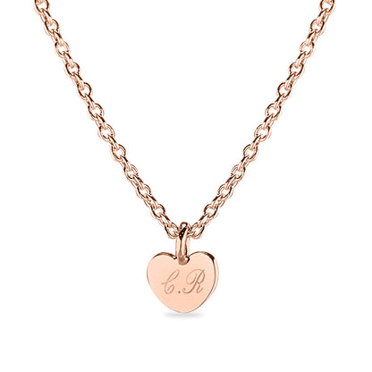 Hanger hart roségoud voorzien van een gravure uit collectie gedenksieraden. roségoud