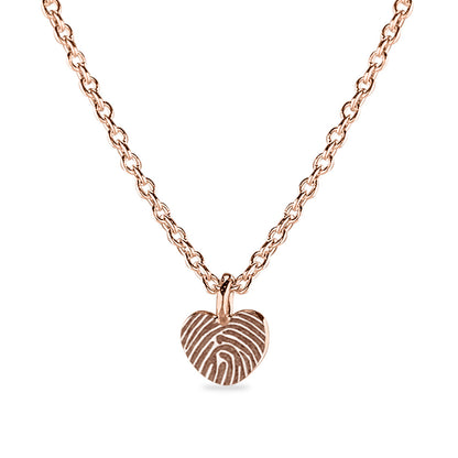 Hanger hart roségoud voorzien van een gravure uit collectie gedenksieraden. roségoud