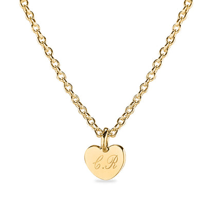 Hanger hart geelgoud voorzien van een gravure uit collectie gedenksieraden. geelgoud