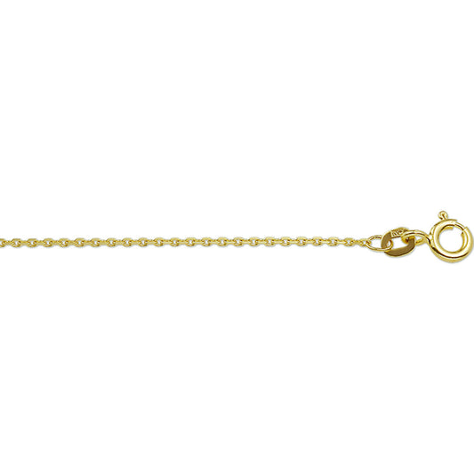 Geelgouden collier gepolijst met anker schakel gediamanteerd. Deze uitvoering heeft een hele mooie uitstraling
