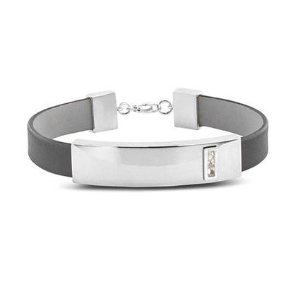 Lederen armband voorzien van as of haar in sluiting in zilver of goud