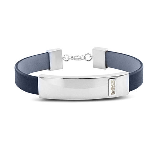 Lederen armband voorzien van as of haar in sluiting in zilver of goud