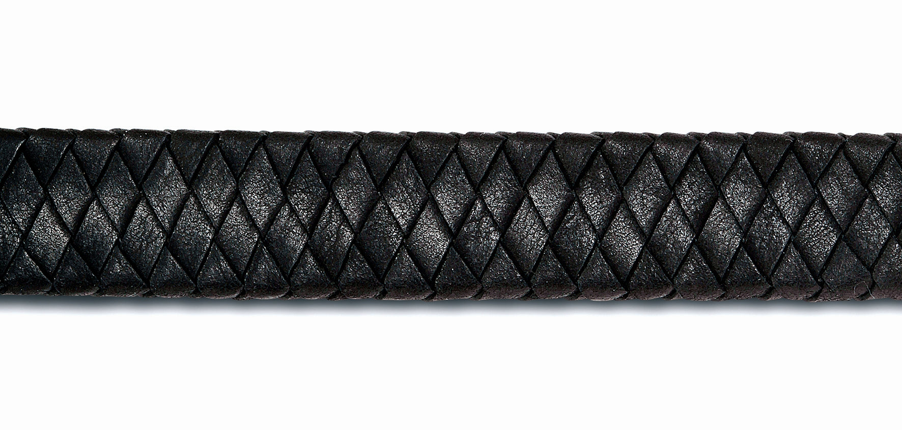 Lederen armband voorzien van vingerafdruk in sluiting in zilver