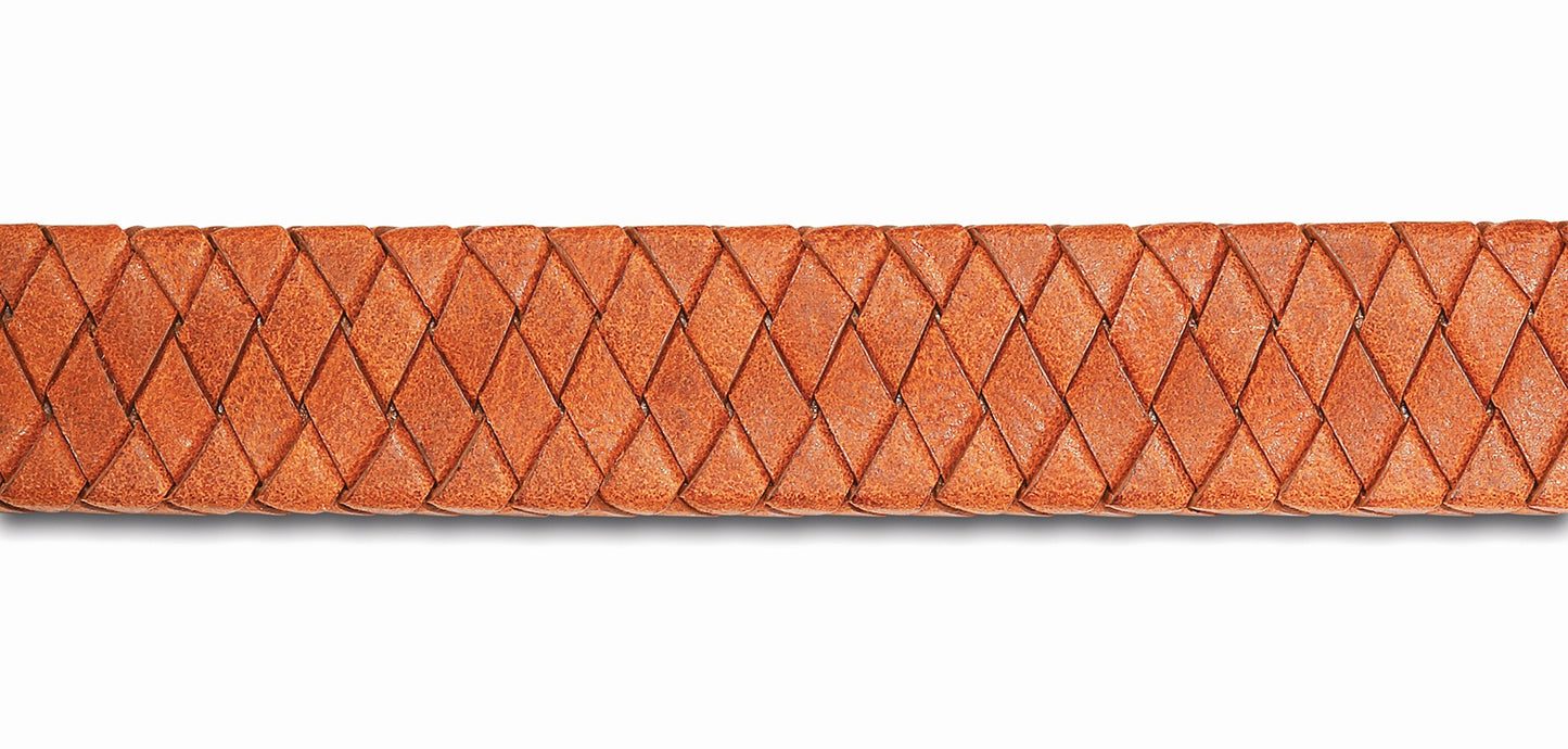 Lederen armband voorzien van vingerafdruk in sluiting in zilver