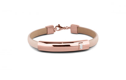 Lederen as armband 7 mm met gouden edelmetalen afwerking