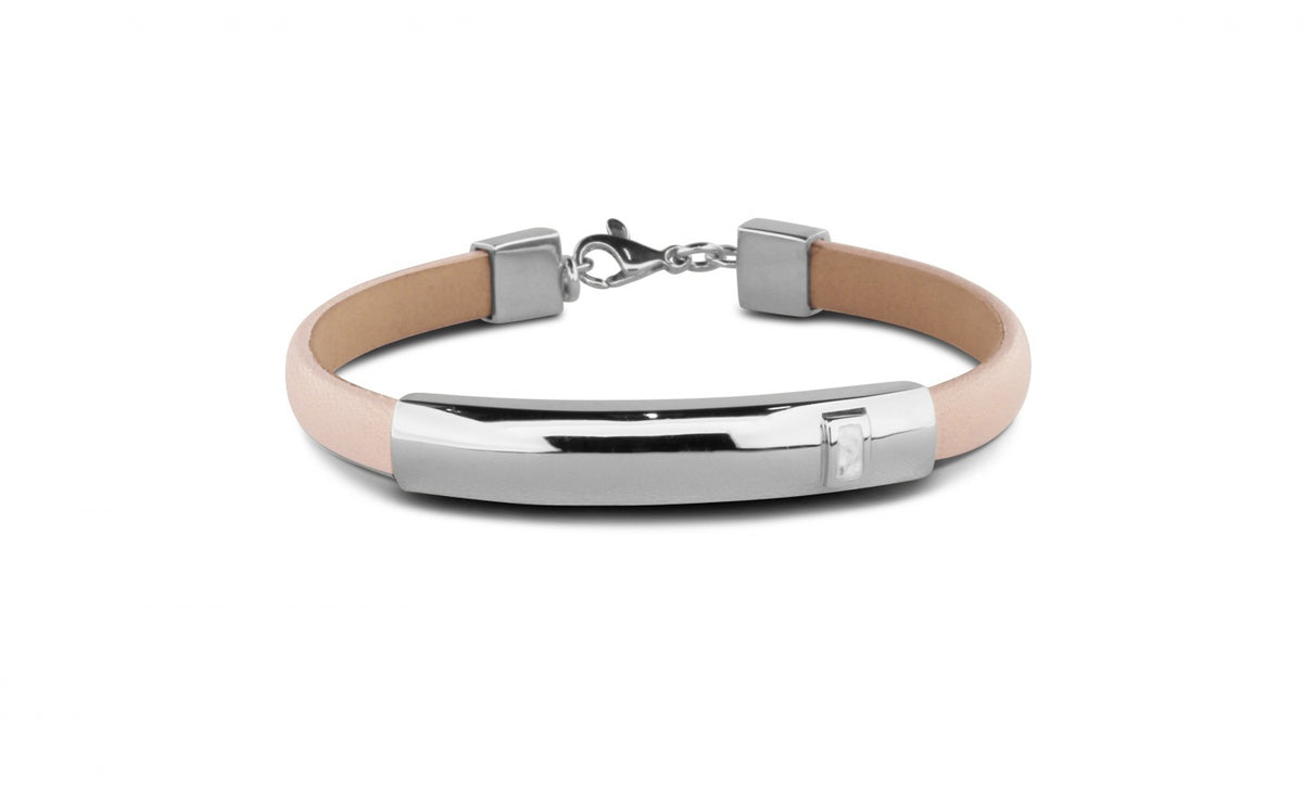 Lederen as armband 7 mm met gouden edelmetalen afwerking