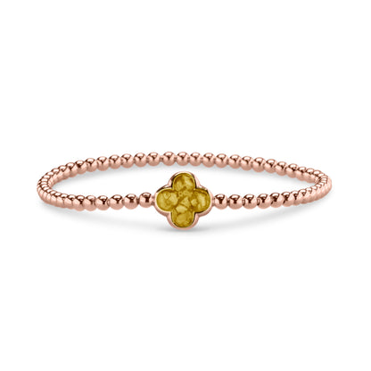 Flexibele as armband met compartiment voor as of haar, gedenksieraden. Yellow