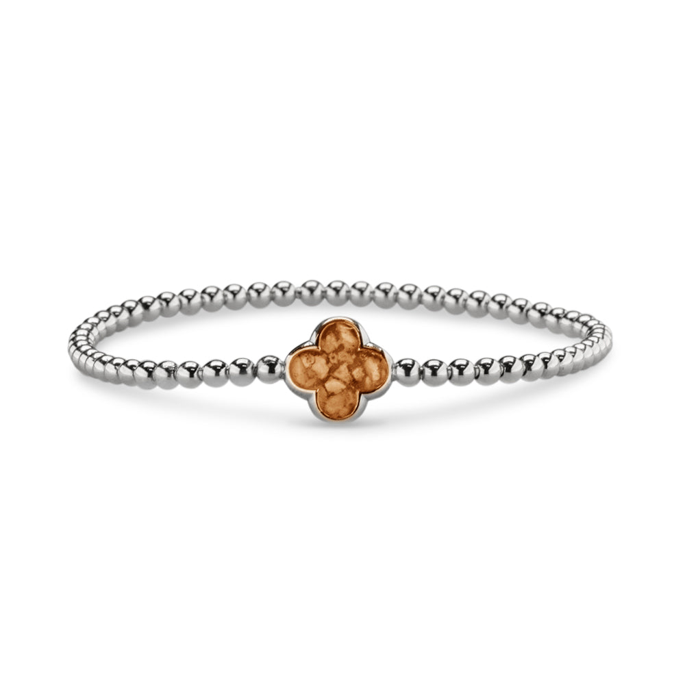 Flexibele as armband met compartiment voor as of haar, gedenksieraden. Gold