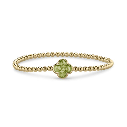 Flexibele as armband met compartiment voor as of haar, gedenksieraden. Olive