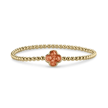 Flexibele as armband met compartiment voor as of haar, gedenksieraden. Orange