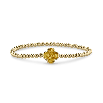 Flexibele as armband met compartiment voor as of haar, gedenksieraden. Yellow