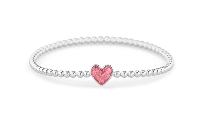 Flexibele as armband met hart als compartiment voor as of haar, gedenksieraden. soft