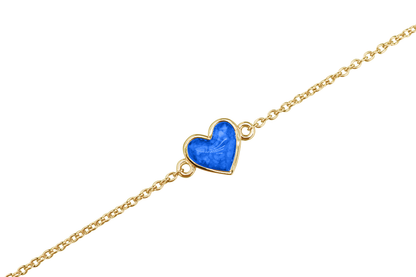 as armband met hartje als gedenksieraad. Blue