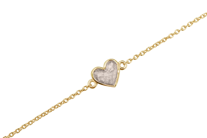 as armband met hartje als gedenksieraad. Silver
