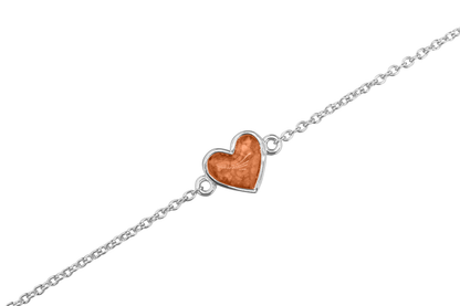 as armband met hartje als gedenksieraad. Orange