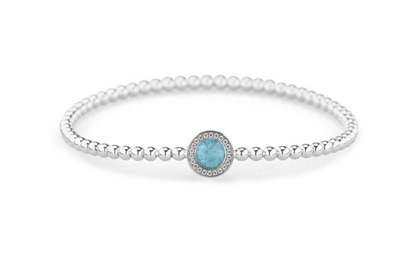 Flexibele as armband met rondje als compartiment gezet rondom met zirconia's voor as of haar. Baby