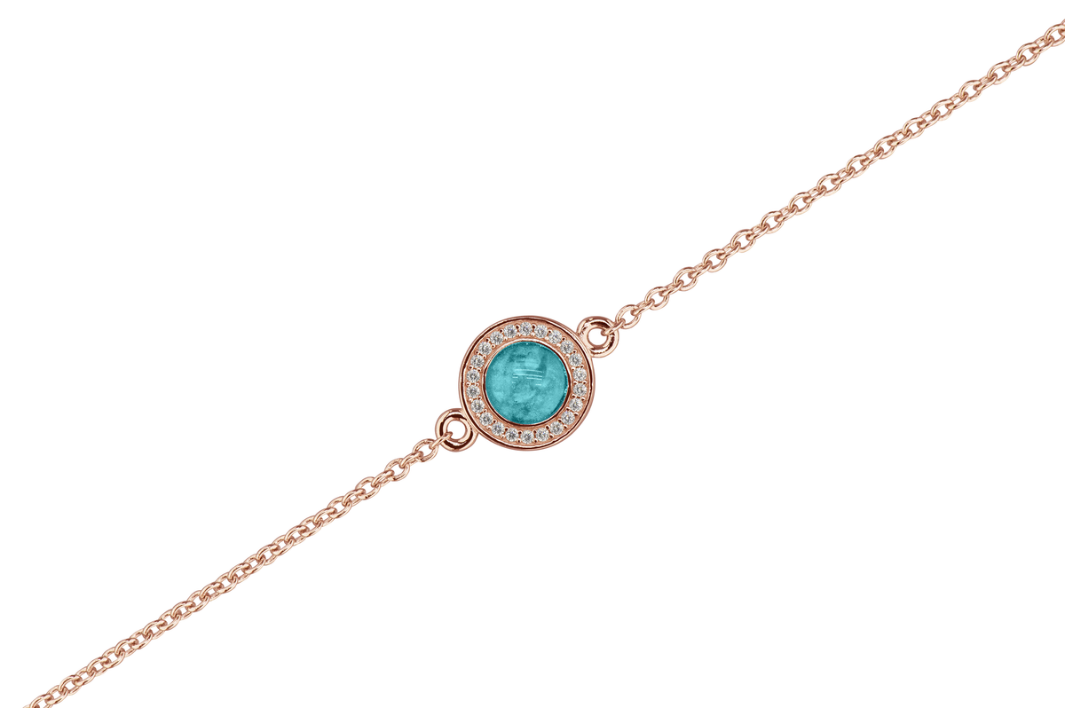As armband met rondje als compartiment in het midden aan de voorzijde. aqua