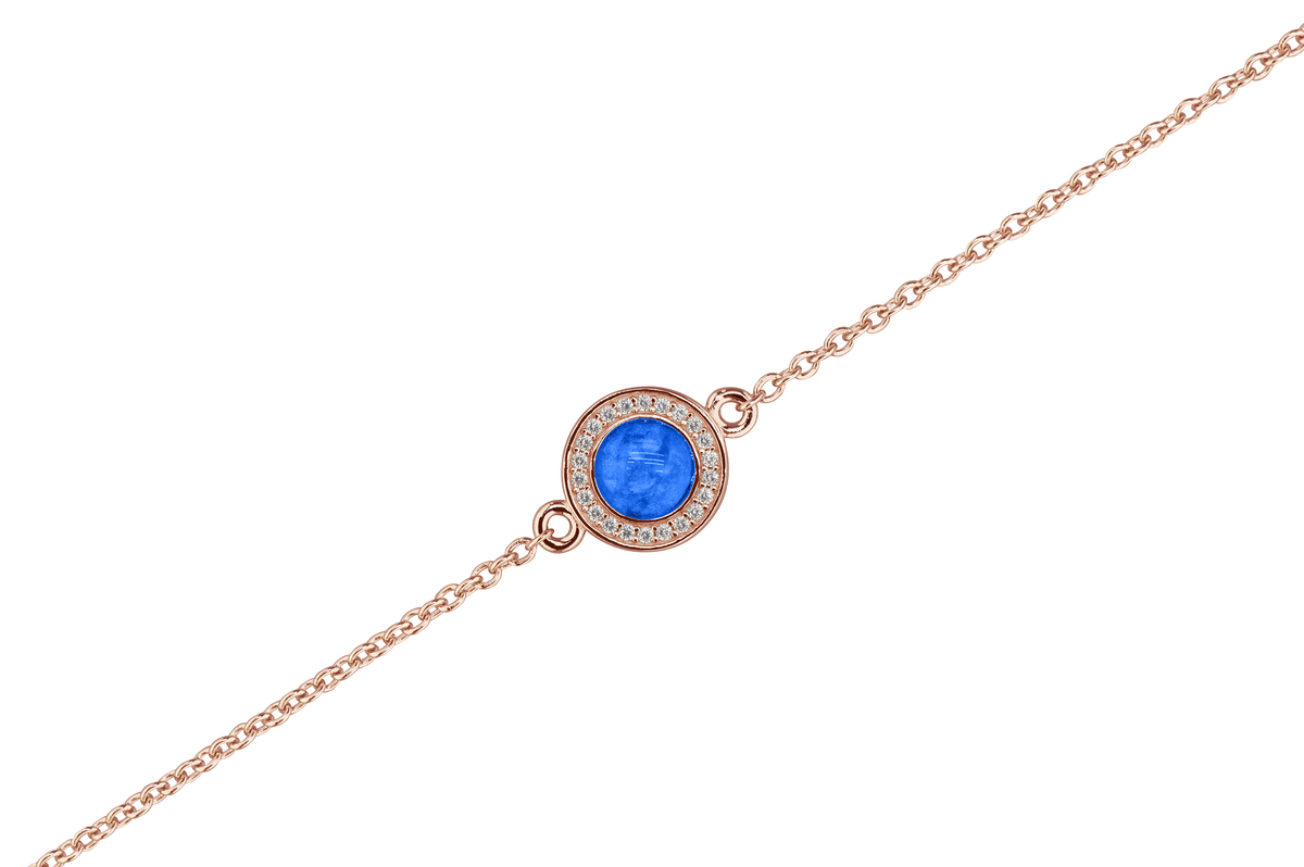 As armband met rondje als compartiment in het midden aan de voorzijde. Blue