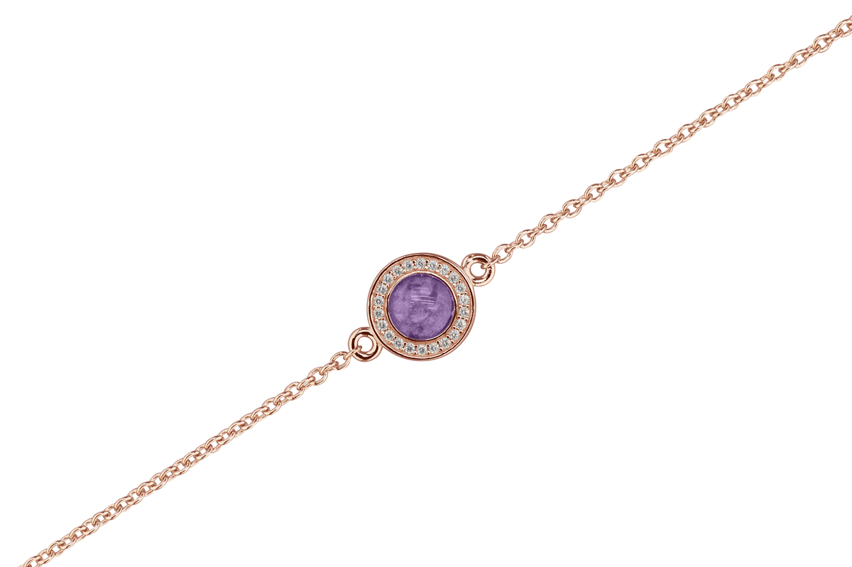 As armband met rondje als compartiment in het midden aan de voorzijde. Purple