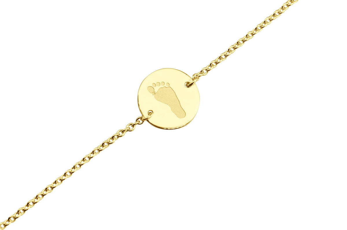 armband geelgoud met gebogen plaatje voor gravure. Geelgoud