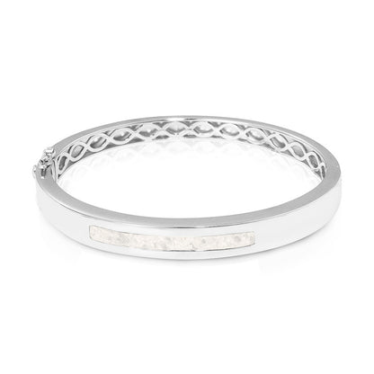 Zilveren as armband die gevuld kan worden met as of haar. White