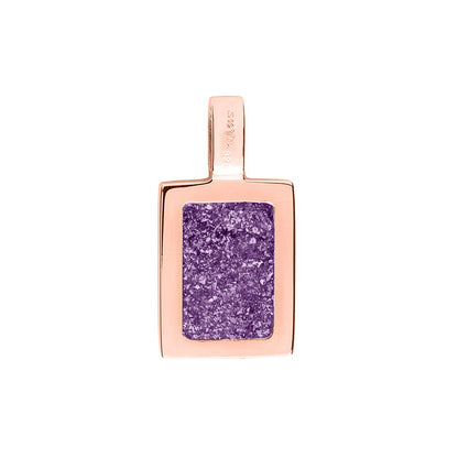 Ashanger rechthoekig plat, gedenksieraad, waar as en haar in verwerkt wordt. Purple