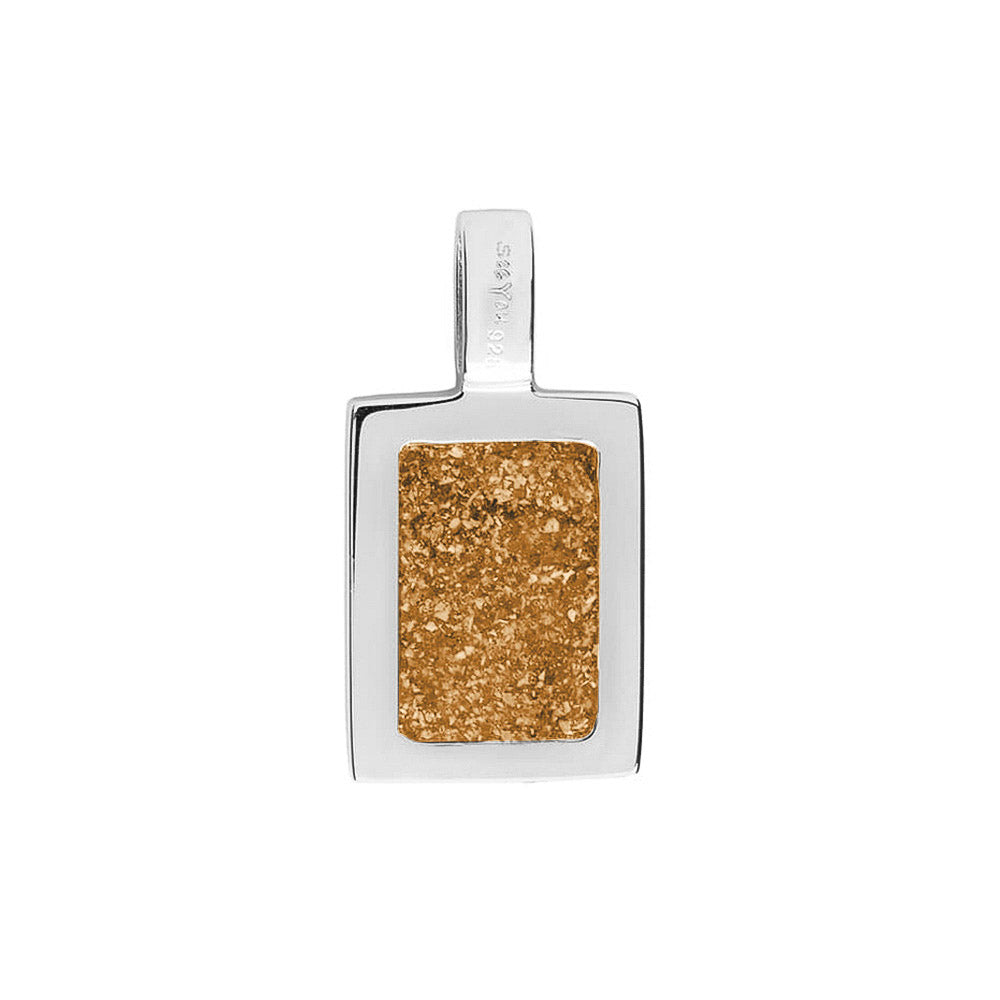Ashanger rechthoekig plat, gedenksieraad, waar as en haar in verwerkt wordt. Gold