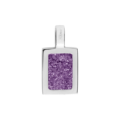 Ashanger rechthoekig plat, gedenksieraad, waar as en haar in verwerkt wordt. Purple