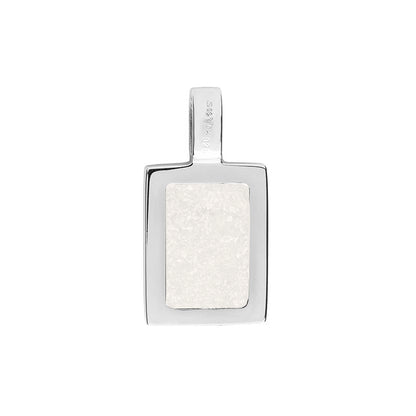 Ashanger rechthoekig plat, gedenksieraad, waar as en haar in verwerkt wordt. White